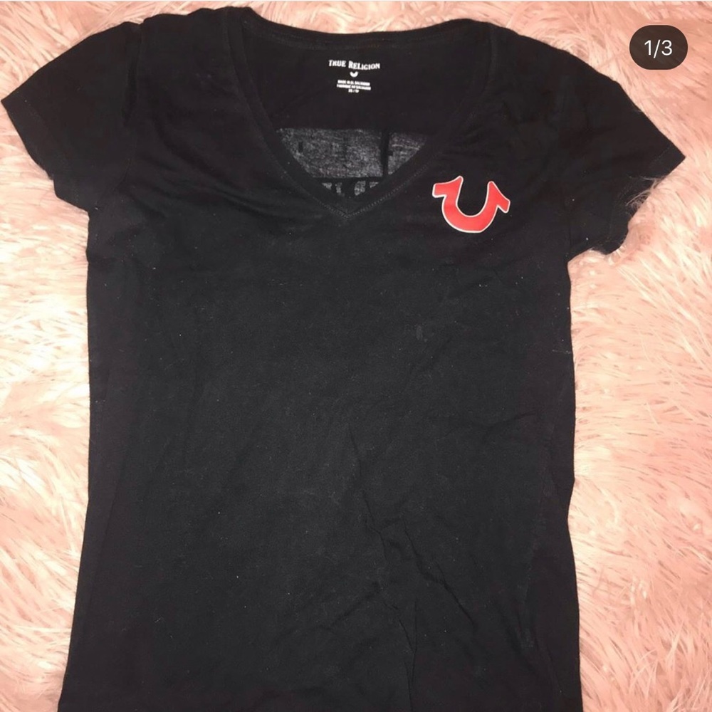 Black & Red True Religion T Shirt